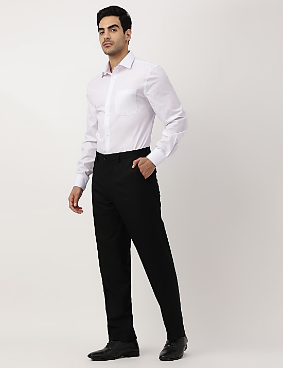 Plain Regular Fit Trousers