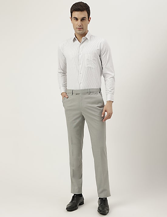 Slim Fit Textured Trousers
