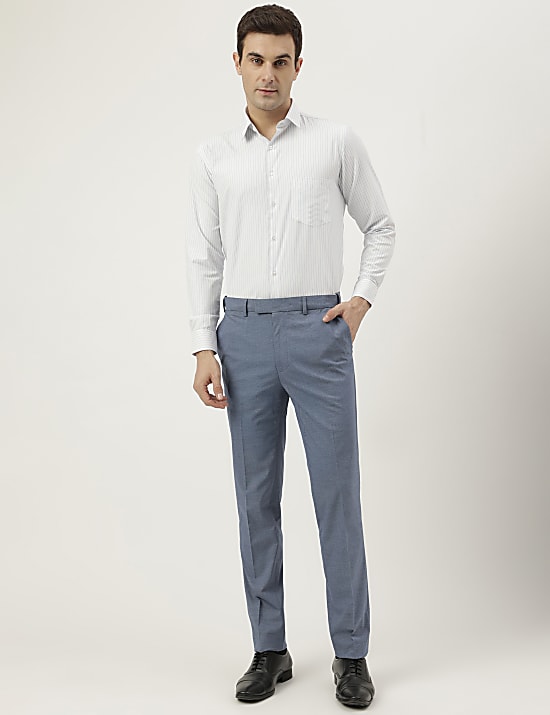 Slim Fit Textured Trousers