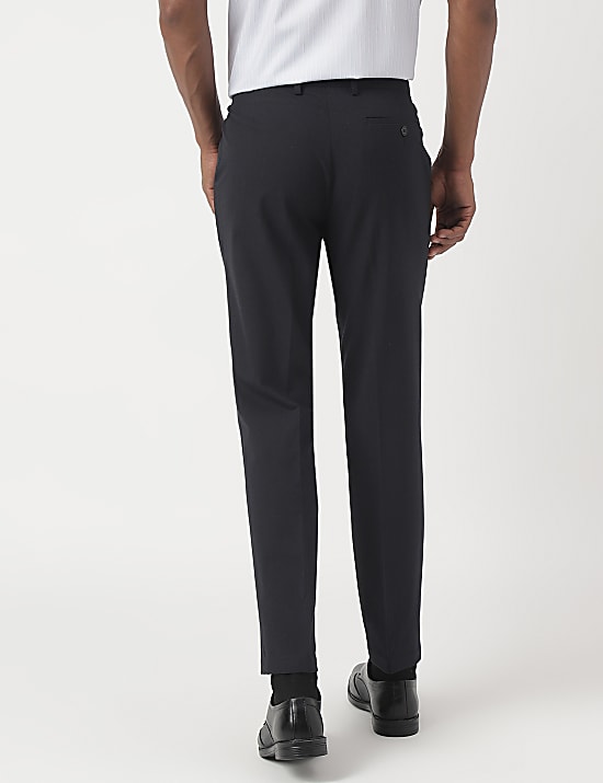 Slim-Fit Bi-Stretch Textured Trousers