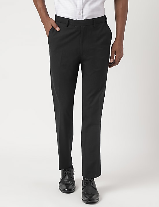 Slim-Fit Bi-Stretch Textured Trousers
