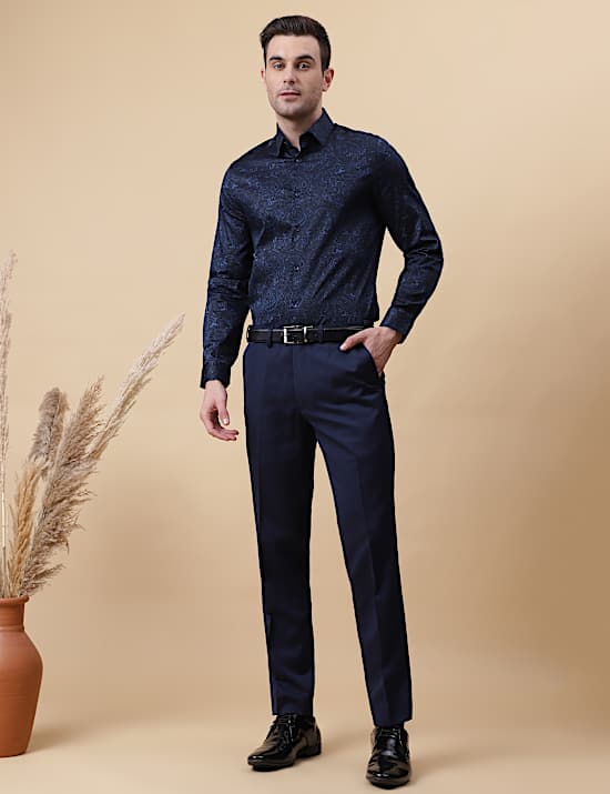 Plain Slim Fit Trousers
