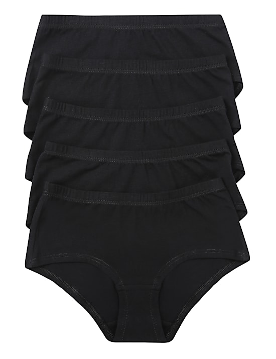 5 Pack Cotton Mix Plain Skinny Fit Panties
