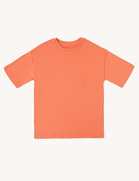 Pure Cotton Solid Round Neck T-Shirt