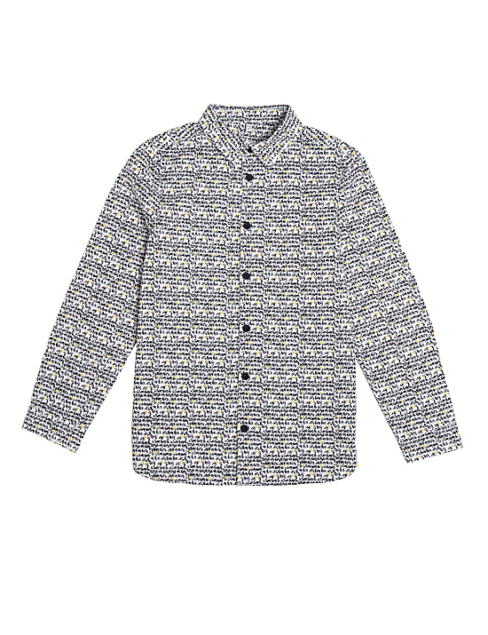Pure Cotton Printed Spread Collar Shirt