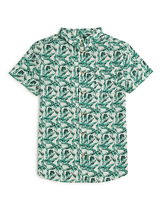 Pure Cotton Tropical Spread Collar Shirt