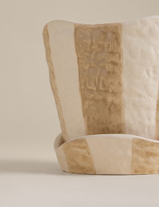 Striped Ceramic Planter