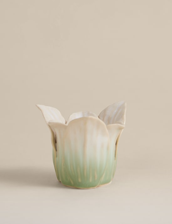 Płatkowy świecznik ceramiczny