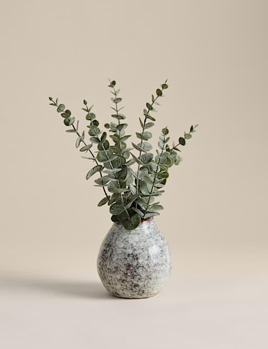 Artificial Eucalyptus Arrangement in Ceramic Pot