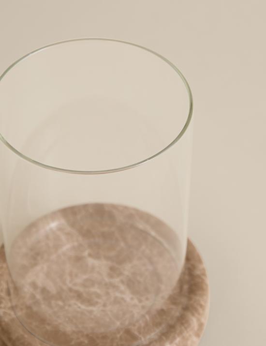 Marble Hurricane Candle Holder
