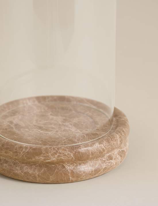 Marble Hurricane Candle Holder