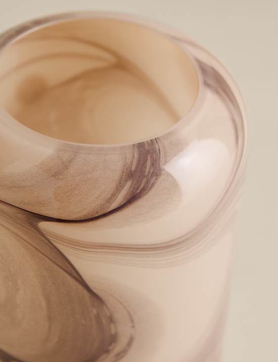 Marble Effect Glass Cylinder Vase