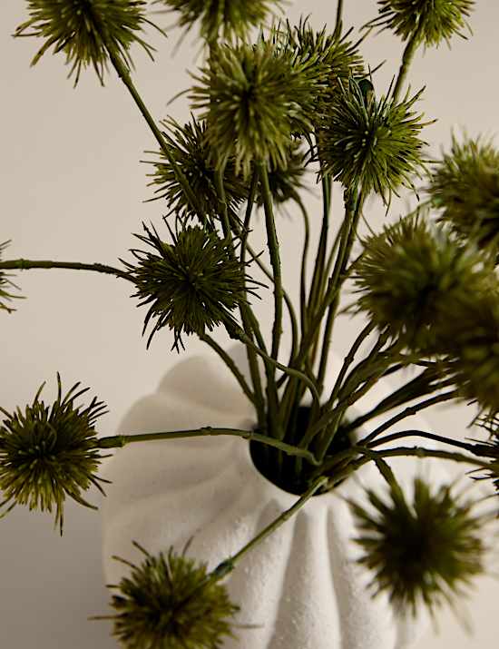 Artificial Pom Pom Arrangement in Ceramic Pot