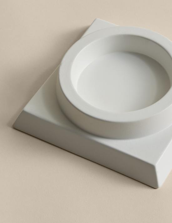 Block Ceramic Pillar Candle Holder