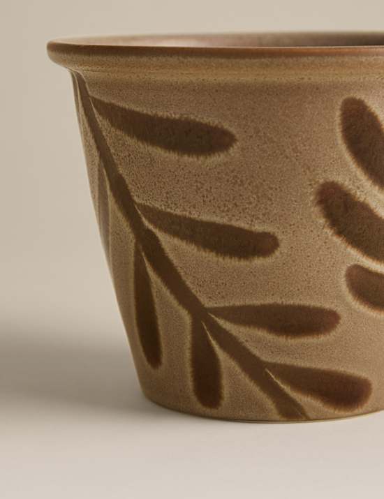 Small Reactive Leaf Ceramic Planter