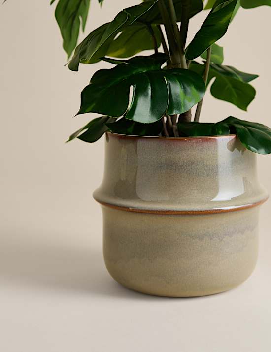 Artificial Monstera Plant in Ceramic Pot