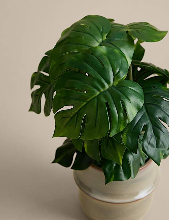 Artificial Monstera Plant in Ceramic Pot