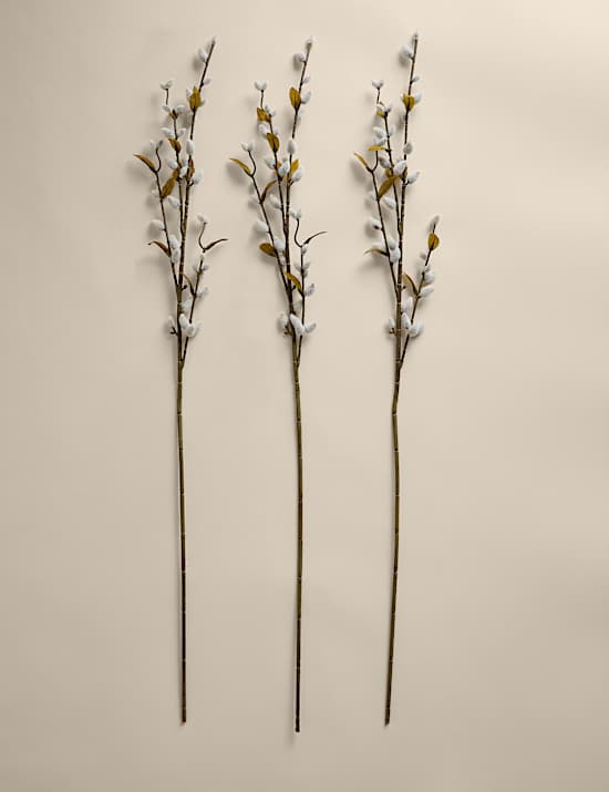 Set of 3 Artificial Willow Single Stems