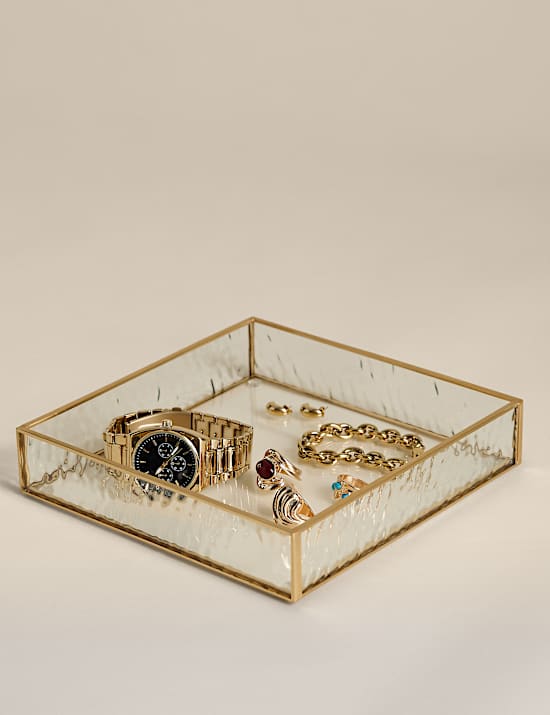 Small Mottled Glass Trinket Tray