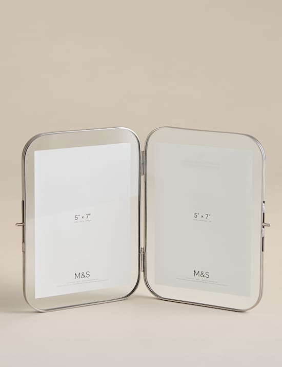 Metal Rounded Double Photo Frame 5x7 inch