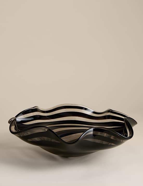 קערת זכוכית בדוגמת מערבולת קונפטי