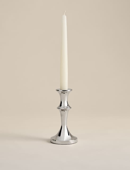 Chrome Dinner Candle Holder