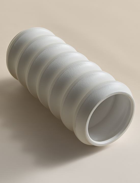 Tall Ribbed Ceramic Vase