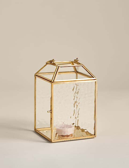 Small Mottled Glass Lantern