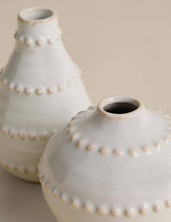 Set of 2 Bobble Bud Ceramic Vases