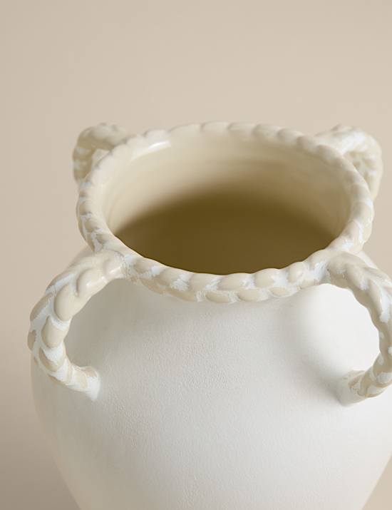 Large Twist Handle Ceramic Vase