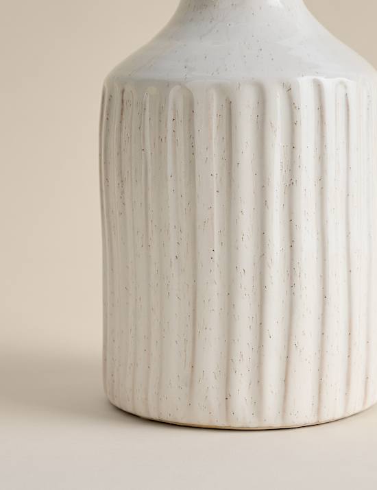 Tall Ridged Ceramic Vase