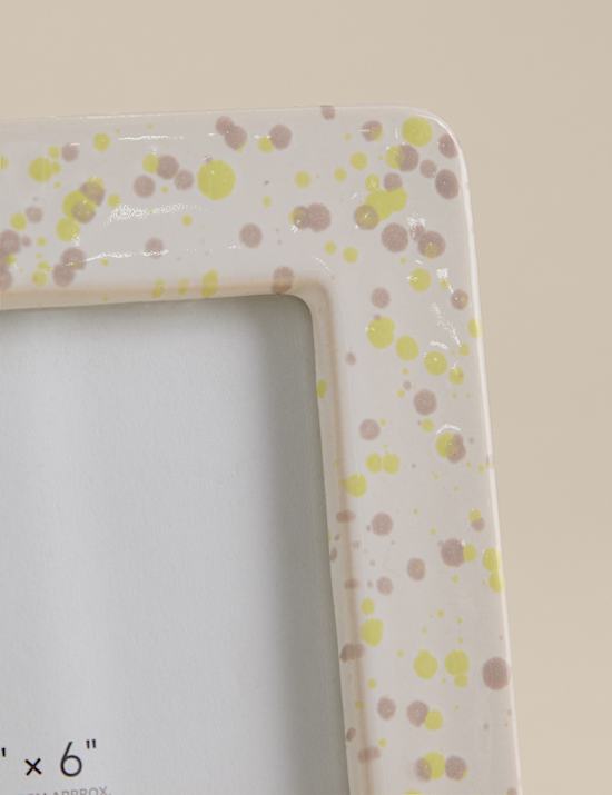 Marco de fotos de cer&aacute;mica salpicada de 10 x 15 cm