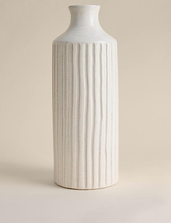 Extra Large Ridged Ceramic Vase