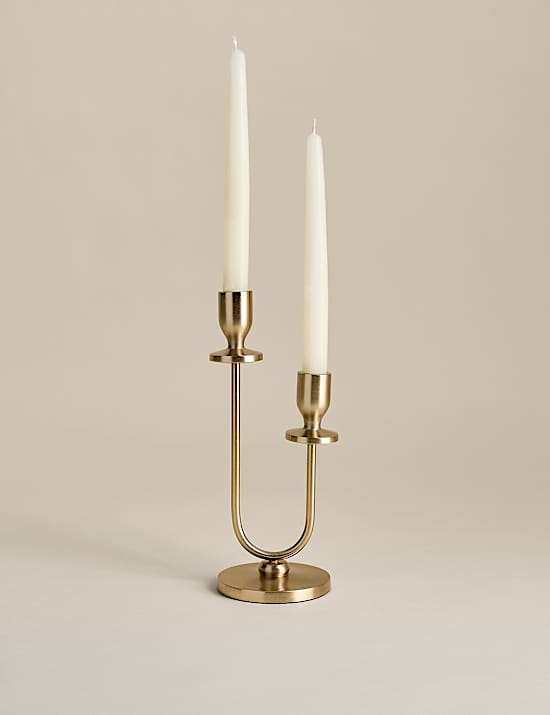 Double Arm Metal Dinner Candle Holder