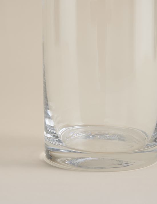 Small Cylinder Frill Top Glass Vase