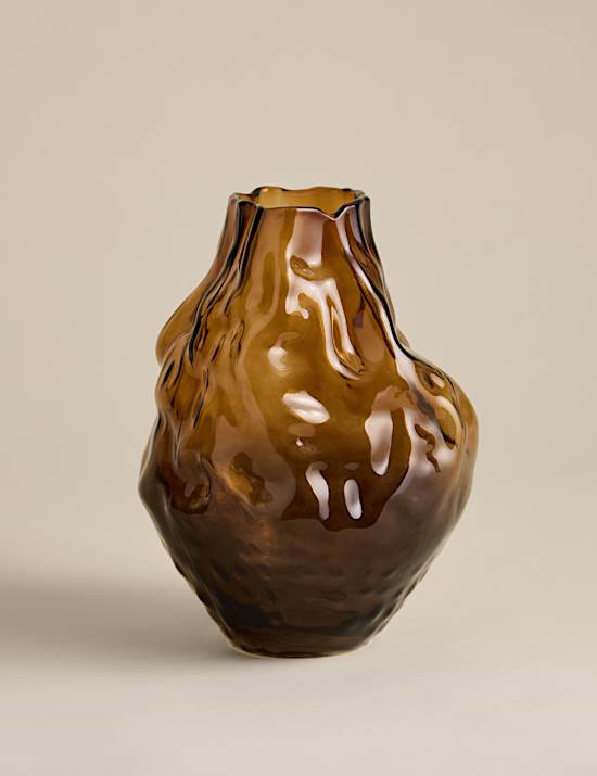 Medium Irregular Smoked Glass Vase