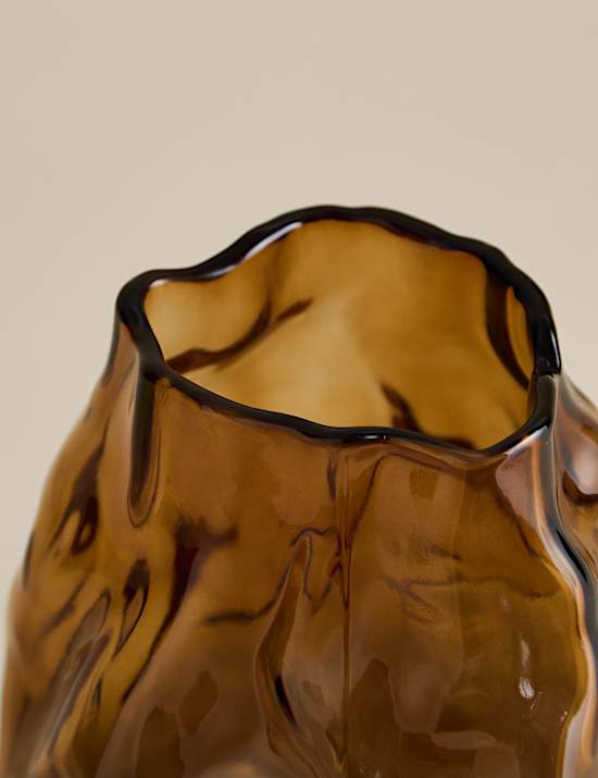 Medium Irregular Smoked Glass Vase