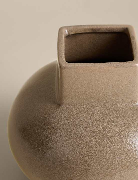 Squat Round Ceramic Vase