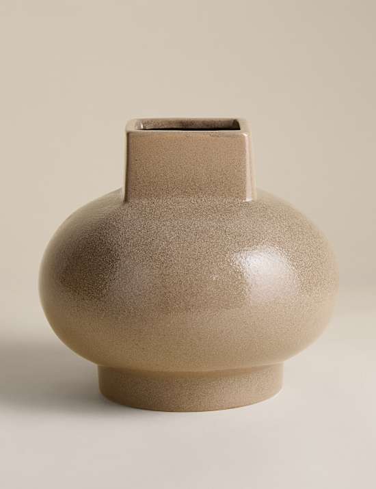 Squat Round Ceramic Vase