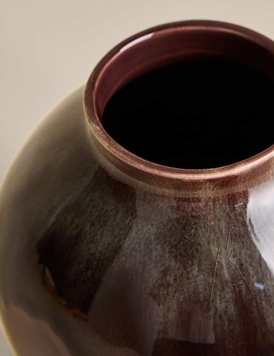 Small Reactive Rounded Ceramic Vase