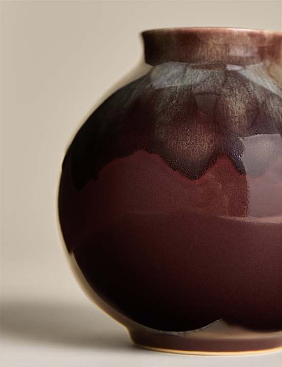 Small Reactive Rounded Ceramic Vase