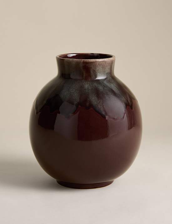 Medium Reactive Glaze Ceramic Rounded Vase