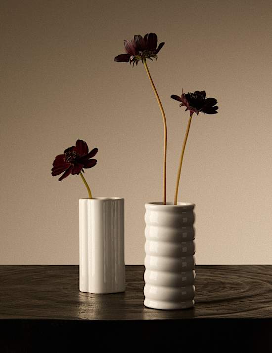 Set of 2 Glazed Bud Vases