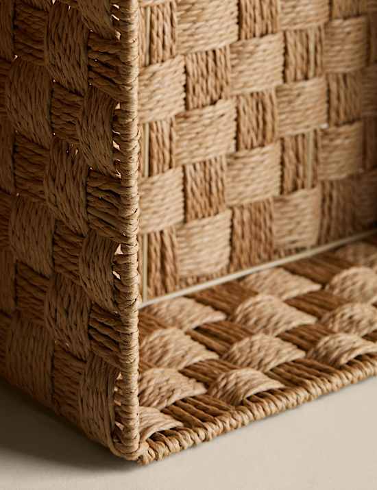 Mittelgroße, quadratische Aufbewahrungsbox mit gewebten Strängen