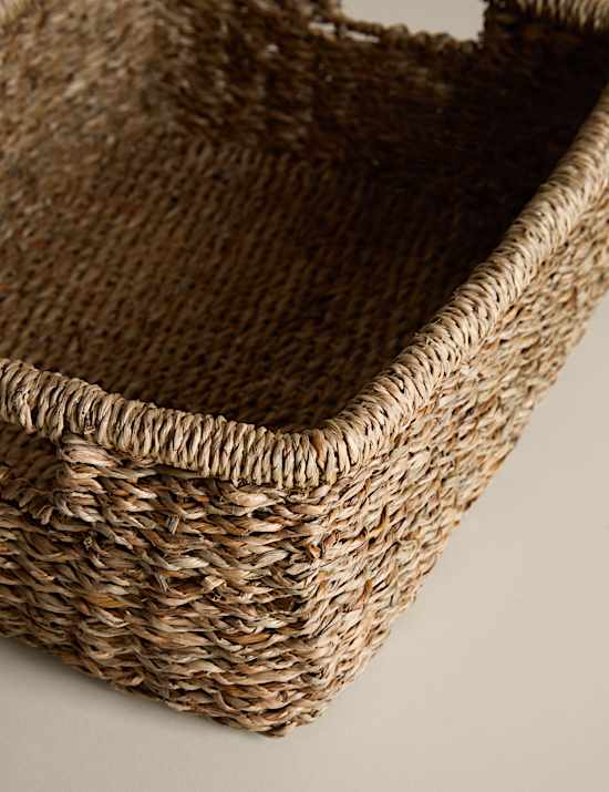 Set of 2 Seagrass Rectangular Baskets