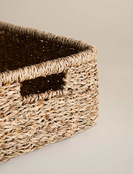 Set of 2 Seagrass Rectangular Baskets
