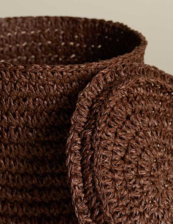 Set of 3 Raffia Small Lidded Pots