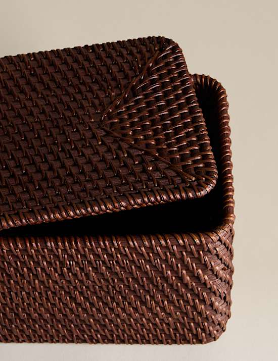 Rechteckige Aufbewahrungsbox aus Rattan