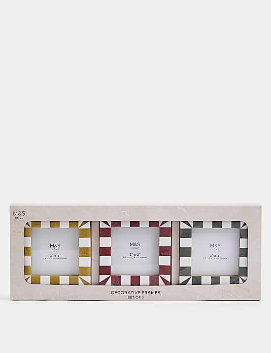 Καρό κορνίζες 8 x 8 cm σε σετ των 3