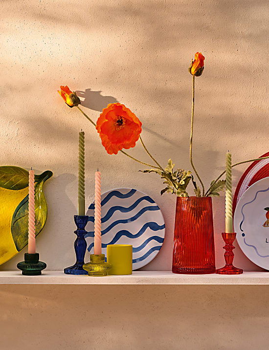 Γυάλινη βάση για ρεσό με αυλακώσεις